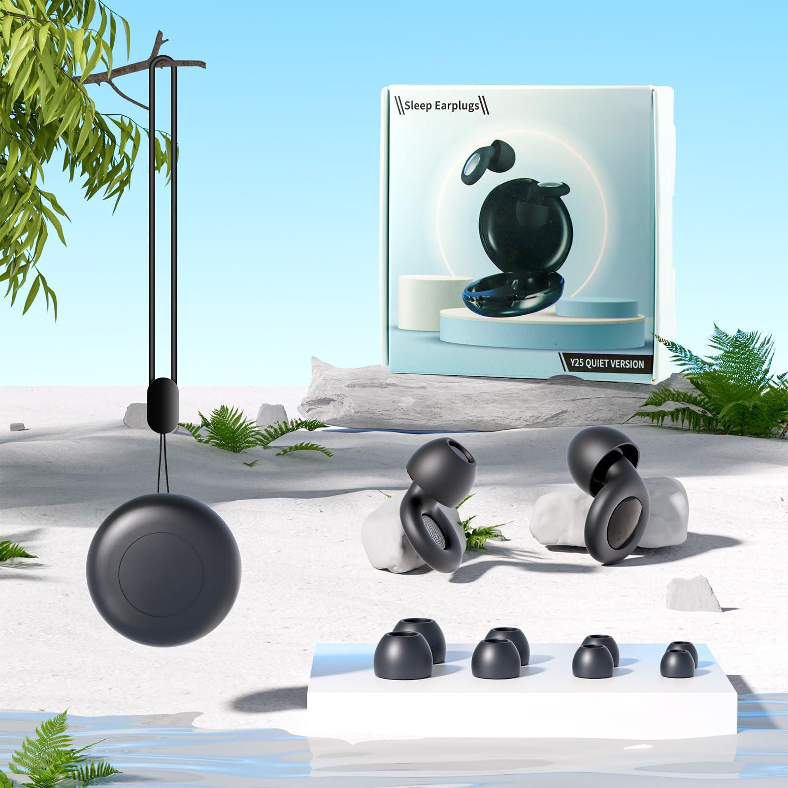 PEATOP PEATOP Ear Plugs Ultra-Comfortable Reusable Noise-cancelling Earplugs, Washable Silicone Swimming Ear Plugs, Earplugs for Sleeping, Deep Learning Focus, Travel and Noise Sensitive Users(Black)