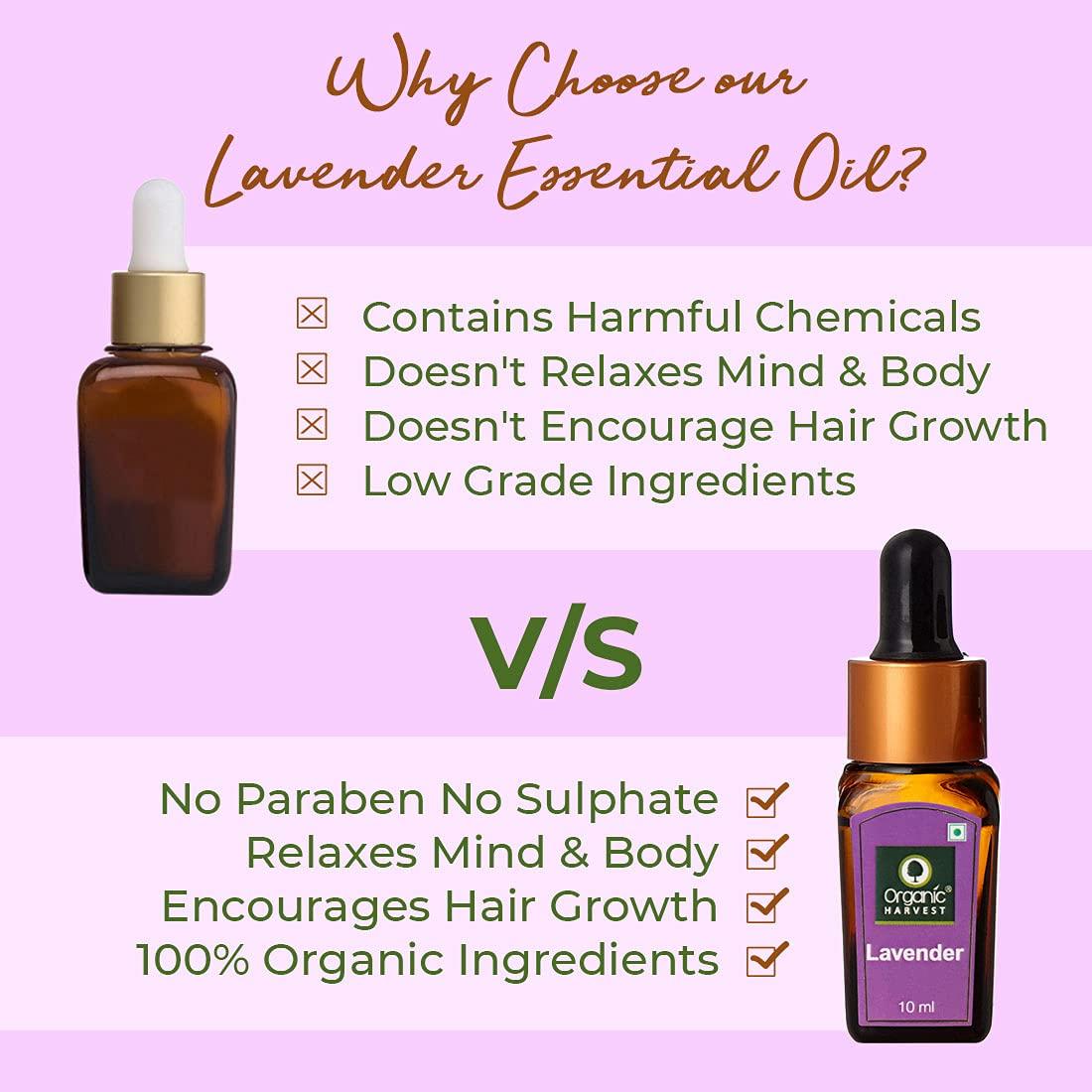 Organic Harvest Organic Harvest Combo of Rose, Jasmine, Lavender & Rosemary Essential Oil, For Face & Hair Care, Pure & Undiluted Therapeutic Grade Oil, Excellent for Aromatherapy,100% Organic, Paraben & Sulphate Free, 10 ml Each