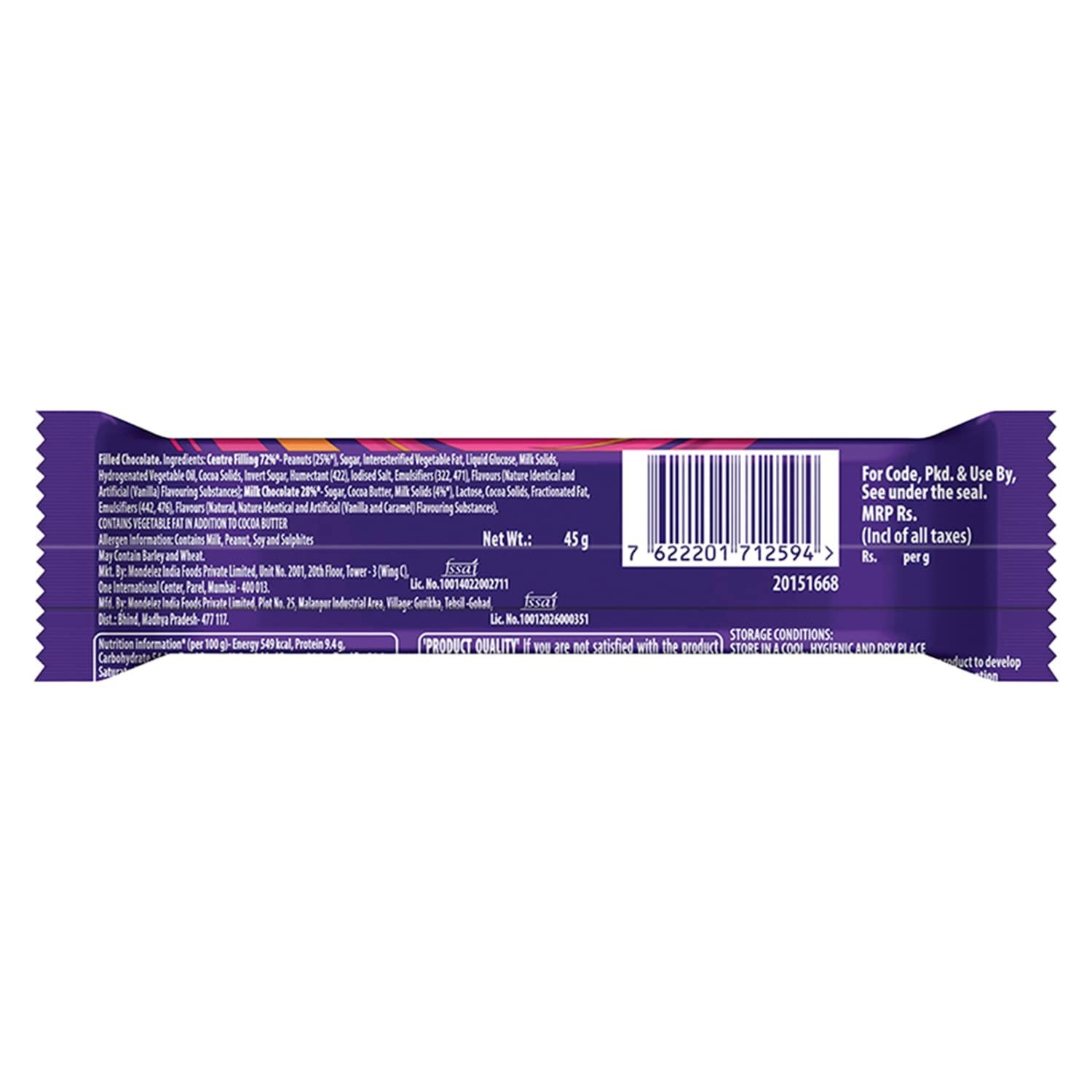 Cadbury Cadbury Fuse Chocolate Bar, 50 G (Pack of 15) - 750 Gm