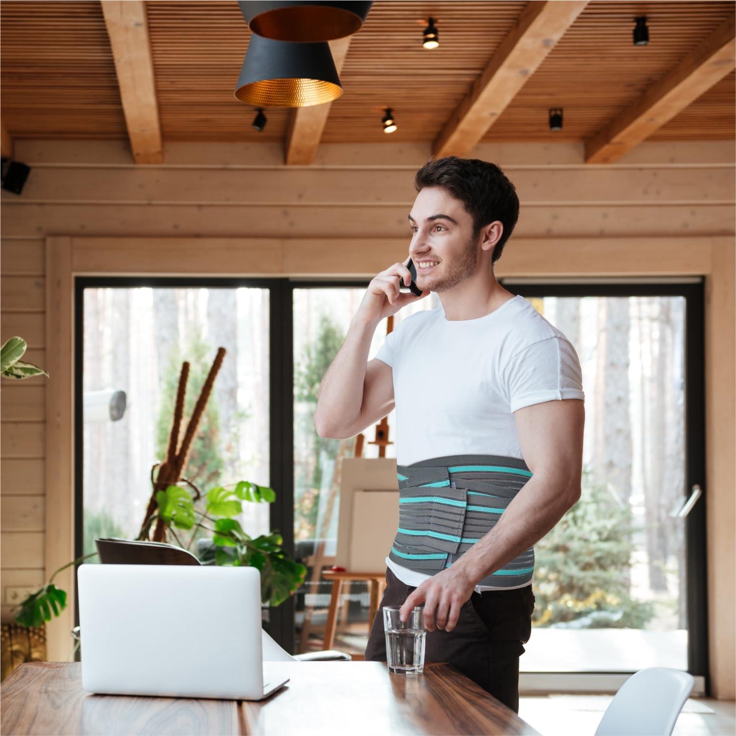 Dyna Dyna | Lumbo Sacral (L.S.) Corset | Back Pain Relief Belt | Lower Back Brace Support | Contoured Lumbar Support | Dual Adjustable Straps | For Men and Women. (LARGE)