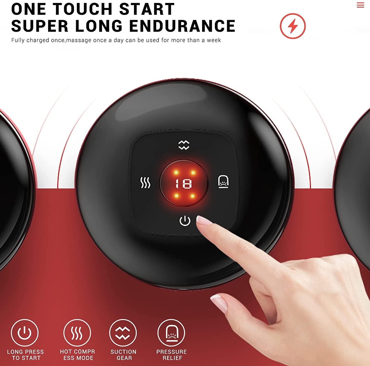 Acucare Acucare Massage House Electric Smart Cupping Device,Electric Vacuum Red Light Cupping Cups Therapy Massage Kit, Helps To Reduce Muscle Pain, Swelling and Inflammation