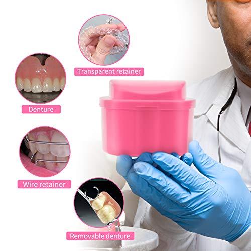 Annhua Annhua Denture Retainer Container Case Cleaning,Denture Bath Box False Teeth Storage Box - Leak Proof and Lid Waterproof