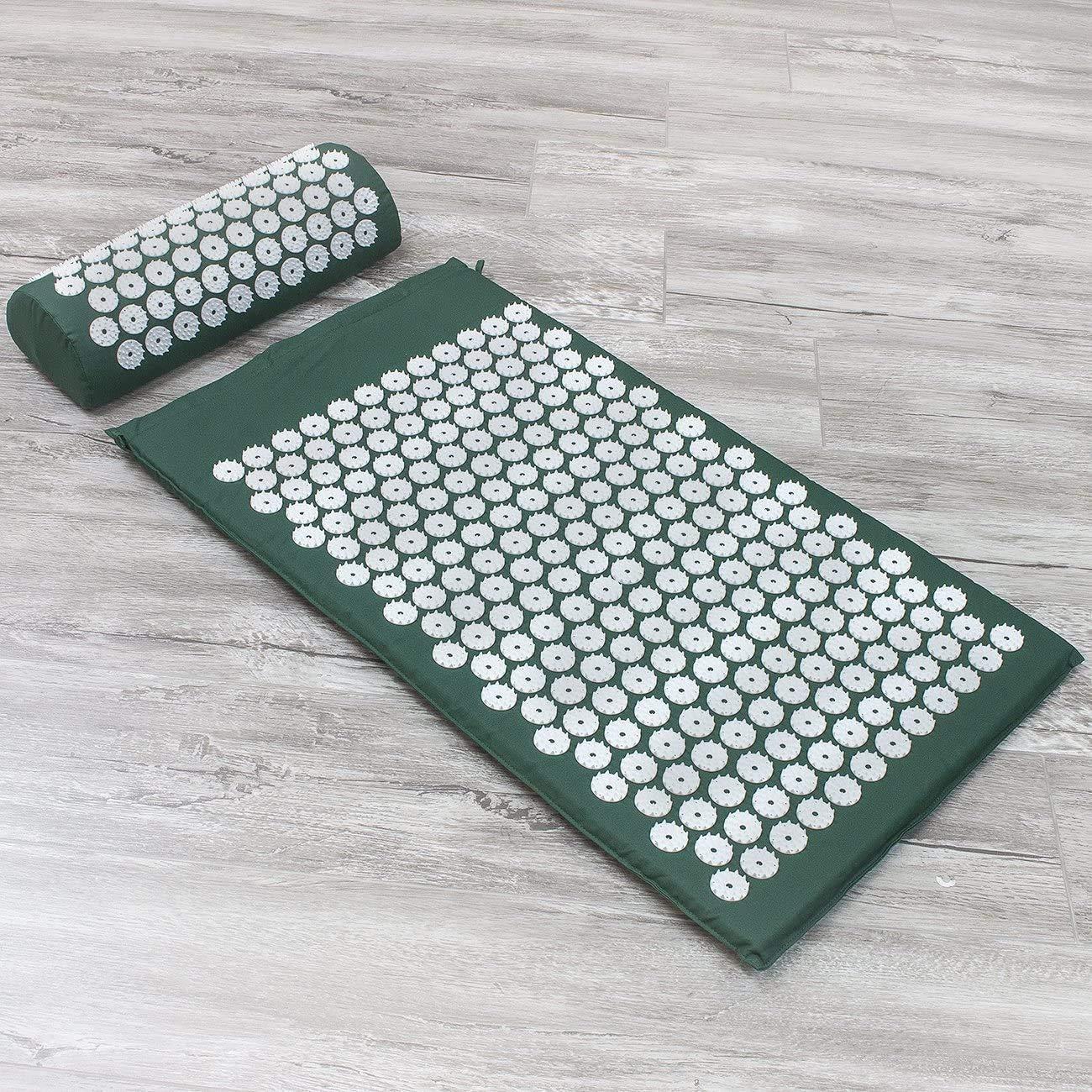 SHOPECOM SHOPECOM Back and Neck Pain Relief Acupressure Mat and Pillow Set, Chronic Back Pain Treatment - Relieves Your Stress of Lower Upper Back and Sciatic Pain (multicolor)