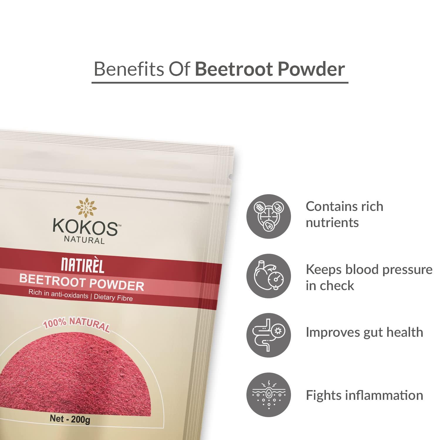 Kokos Natural Kokos Natural - Himalayan Pink Salt 1kg - Beetroot Powder, 200g - Total 1200 Gm