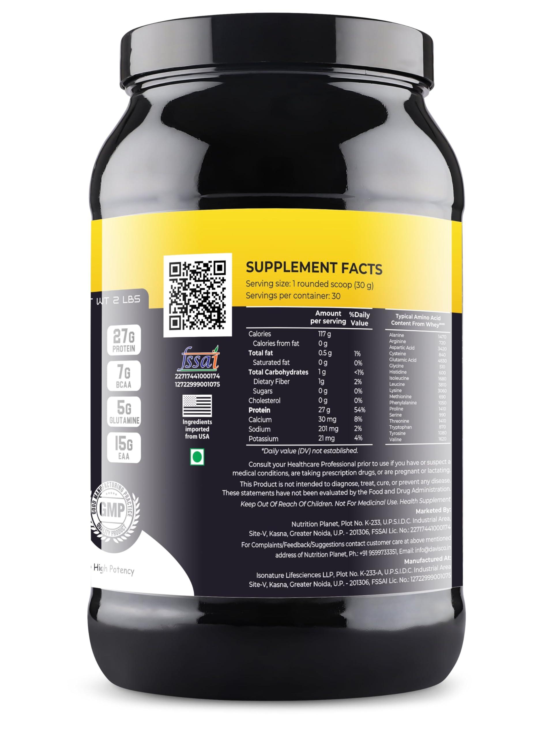 Nutrition Planet Nutrition Planet BiPro - Whey Protein Isolate (With Added DigeZyme) for Pre/Post Workout Recovery (Mango - 2lb, 30 Servings)