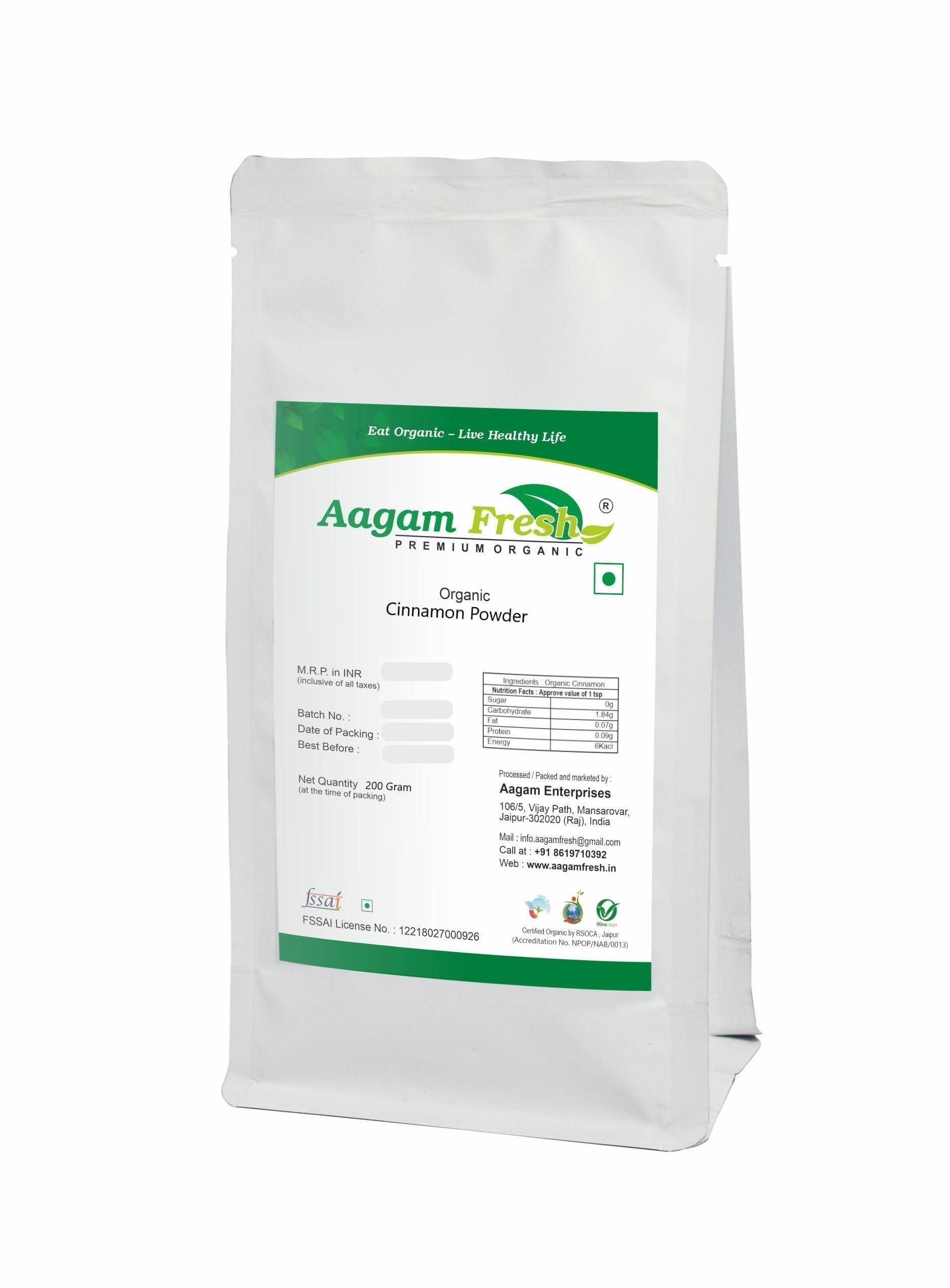 Aagam Fresh Aagam Fresh Organic Cinnamon Powder (Dalchini Powder - Srilankan Ceylon) - 200 Gram