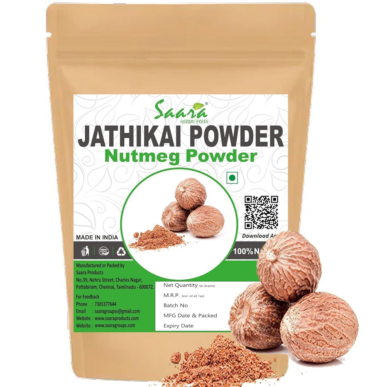 SAARA Saara HERBAL FRESH Jathikai Powder,100g, Nutmeg Powder, Jaifal,Jathikka, Jajikaya Powder For Hair & Face,(pack of 1 x 100g)