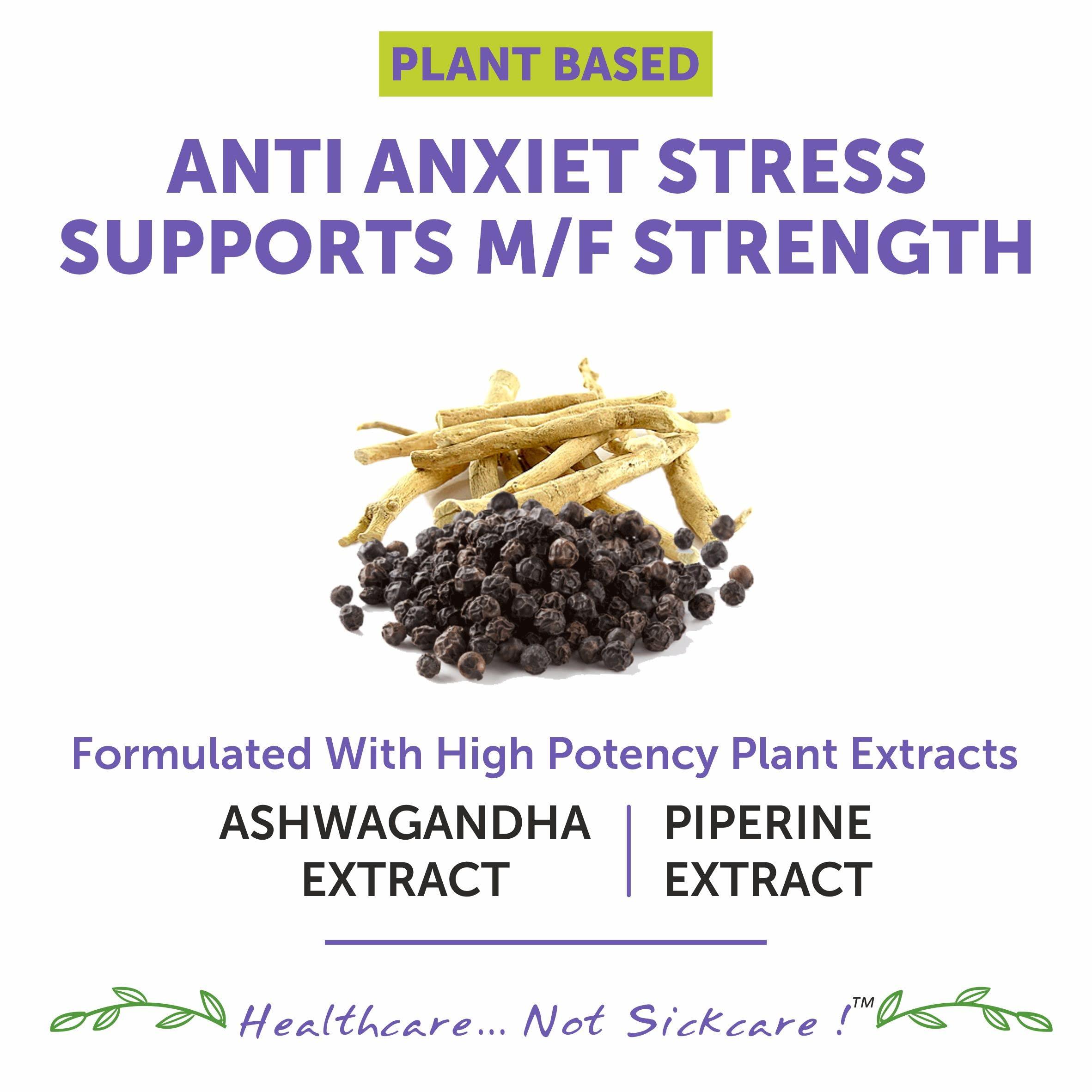 Bliss Welness Bliss Welness Pure Ashwagandha 1000mg + Multivitamins | Strength Vitality Stress Relief | General Wellness Rejuvenates Mind & Body Anti Anxiety Health Supplement - 60 Vegetarian Tablets