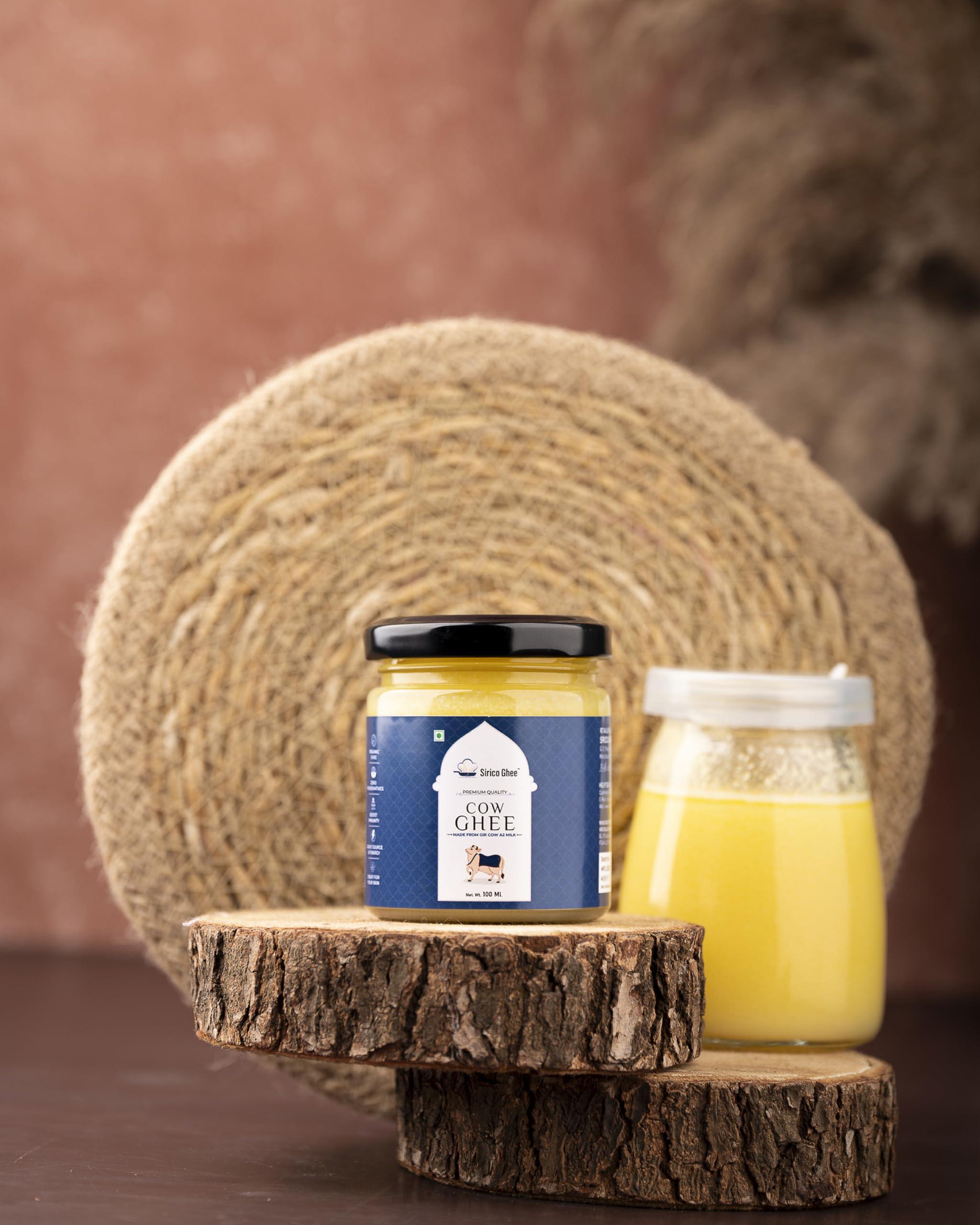 SIRICO GHEE Sirico Authentic A2 Desi Cow Ghee | Pure, Bilona, Gir Cow Ghee - Nutritious, and Delicious | Bilona cow ghee A2 | Desi ghee. (100 ML)