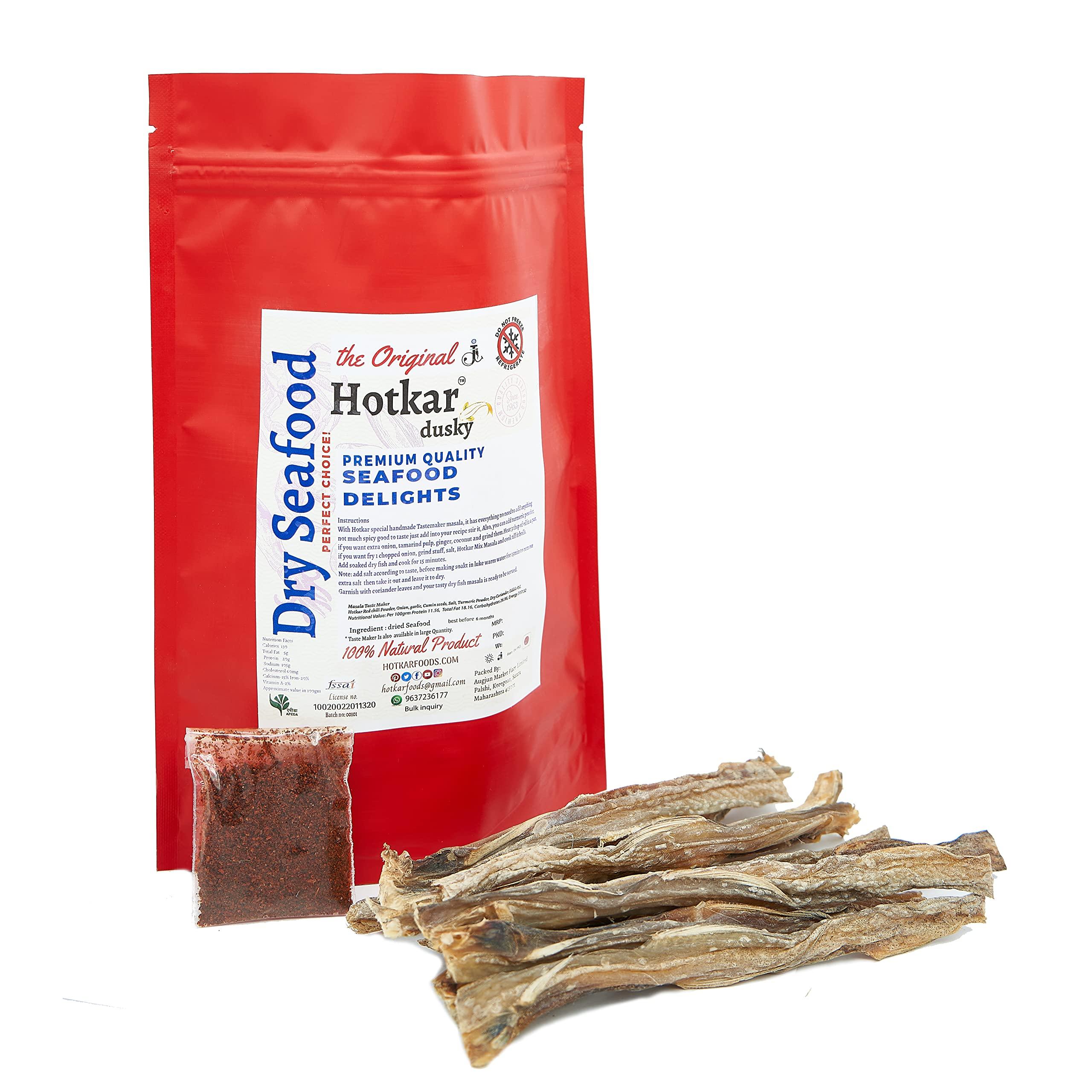 hotkar Bombay Duck | BOMBIL | loitta | boomla | Dry and Salted | Sundried | 100% Natural Product | Clean and dust Free | Chopped