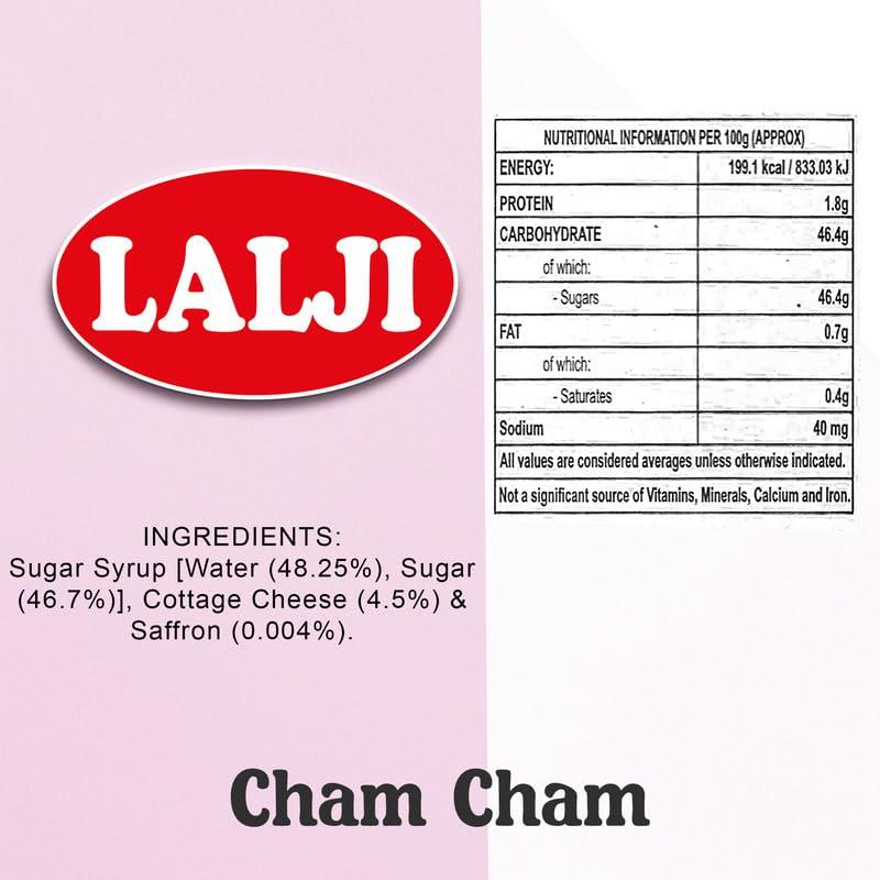 LALJI Lalji Foods Cham Cham 3Kg (1Kg x 3) | Exquisite Lalji Cham Cham | Traditional Indian Sweet Delights