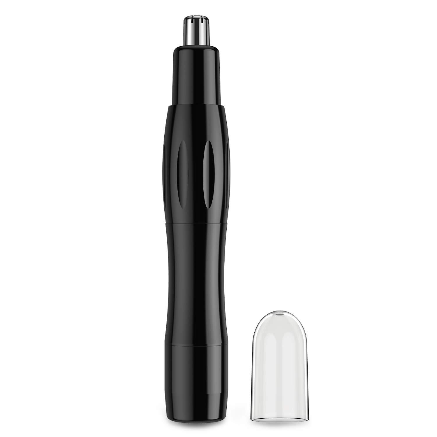 MAULION MAULION™ Nose Hair Trimmer, Electric Nose and Ear Hair Trimmers Clippers Removal Wet/Dry Mute Motor Double-Edge Waterproof Stainless Steel Beard Facial Hair Shaver for Men & Women (Black)