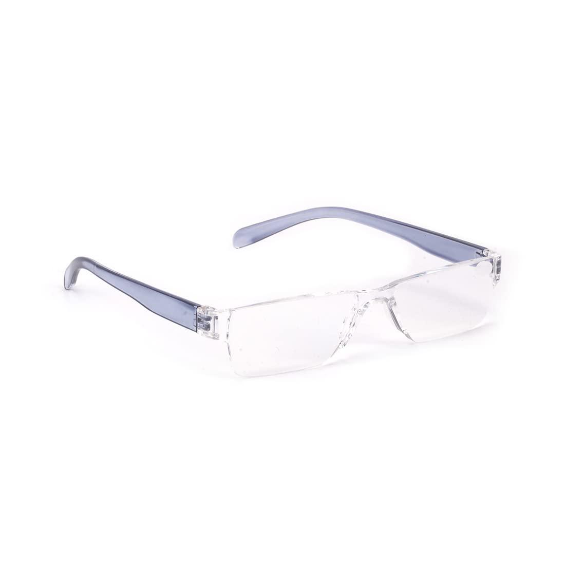 IMPLICIT IMPLICIT Rimless Reading Glasses for Men & Women (+3.00, Grey)