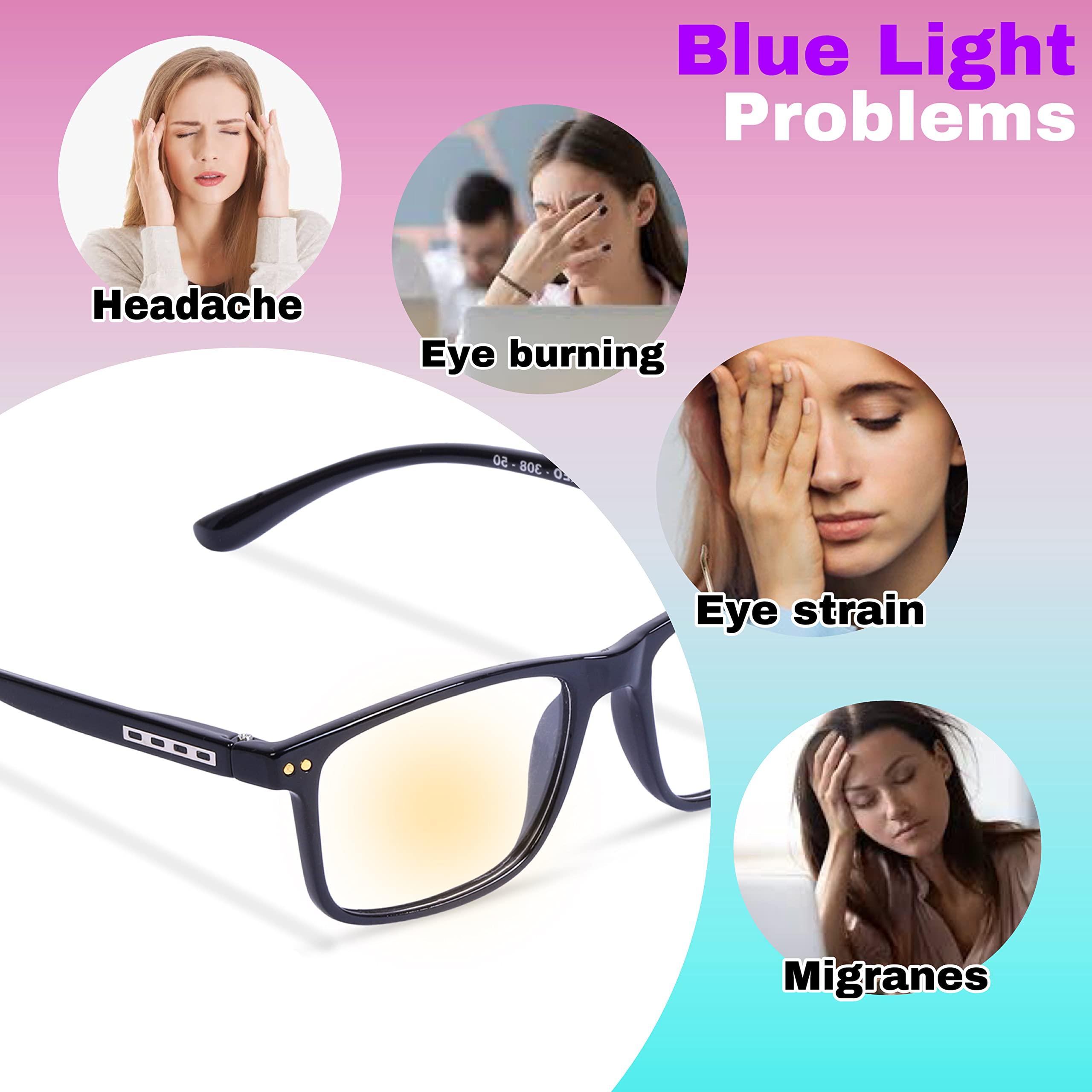 FREDDY FREDDY Unisex Zero & Power Reading Blue Cut Anti Reflection Glasses Full Frame Spectacles Glasses For Mobile Laptop Tablet Computer (Red Stick, 0.75)