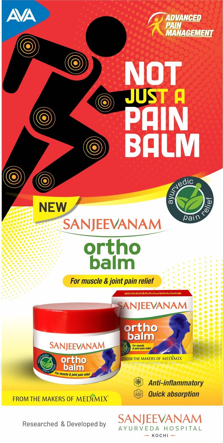SANJEEVANAM SANJEEVANAM Medimix Ortho Balm | For Muscle & Joint Pain Relief | An Ayurvedic Pain Relief Balm | 25G