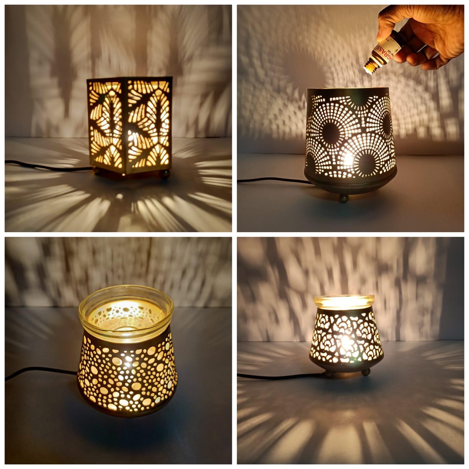 IndiMyst Decorative Electric Moroccan Style Aroma Oil Burner (Diffuser) | Beautifully Designed | Aromatherapy (IMMD2)