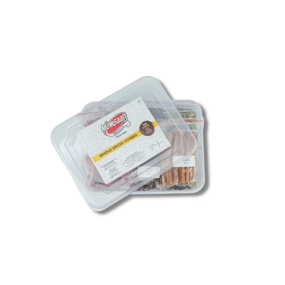 Memsaab Memsaab Set of 23 Genuine Aromatic Whole Spices Garam Masala Combo 1.23 kg Sabut Masala with FREE CONTAINER | Khada Masala | Cardamom, Kasuri Methi, Cinnamon, Jeera, Dry Ginger, Mustard, Kokam & More