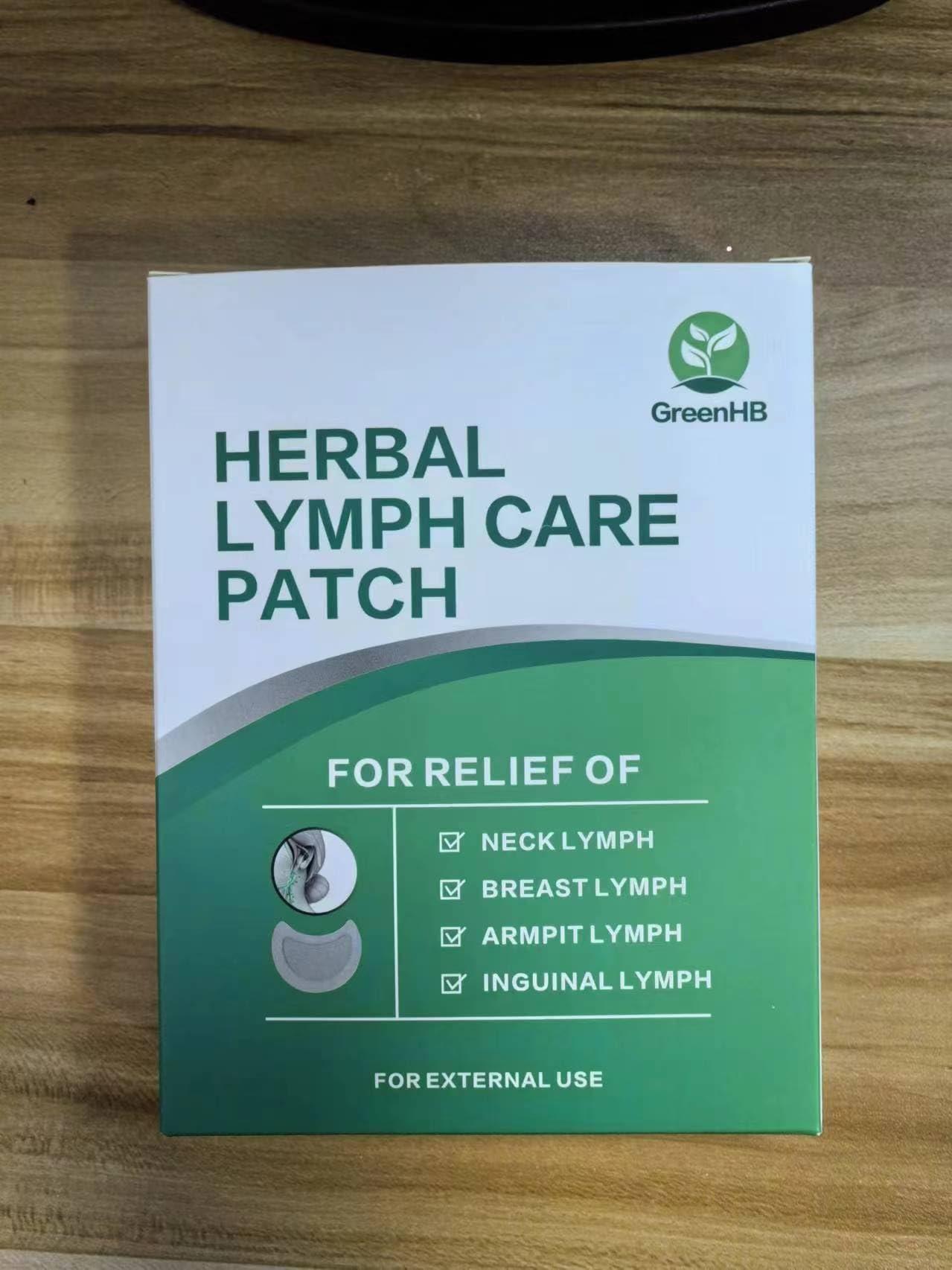 GreenHB Herbal Lymph Care Patch, 10 Pcs, Lymphatic Drainage Patch Neck Lymph Node Anti-Swelling Patch Sticker Lymphatic Drainage with Ginger Oil Help to Remove Swelling and Pain Relief