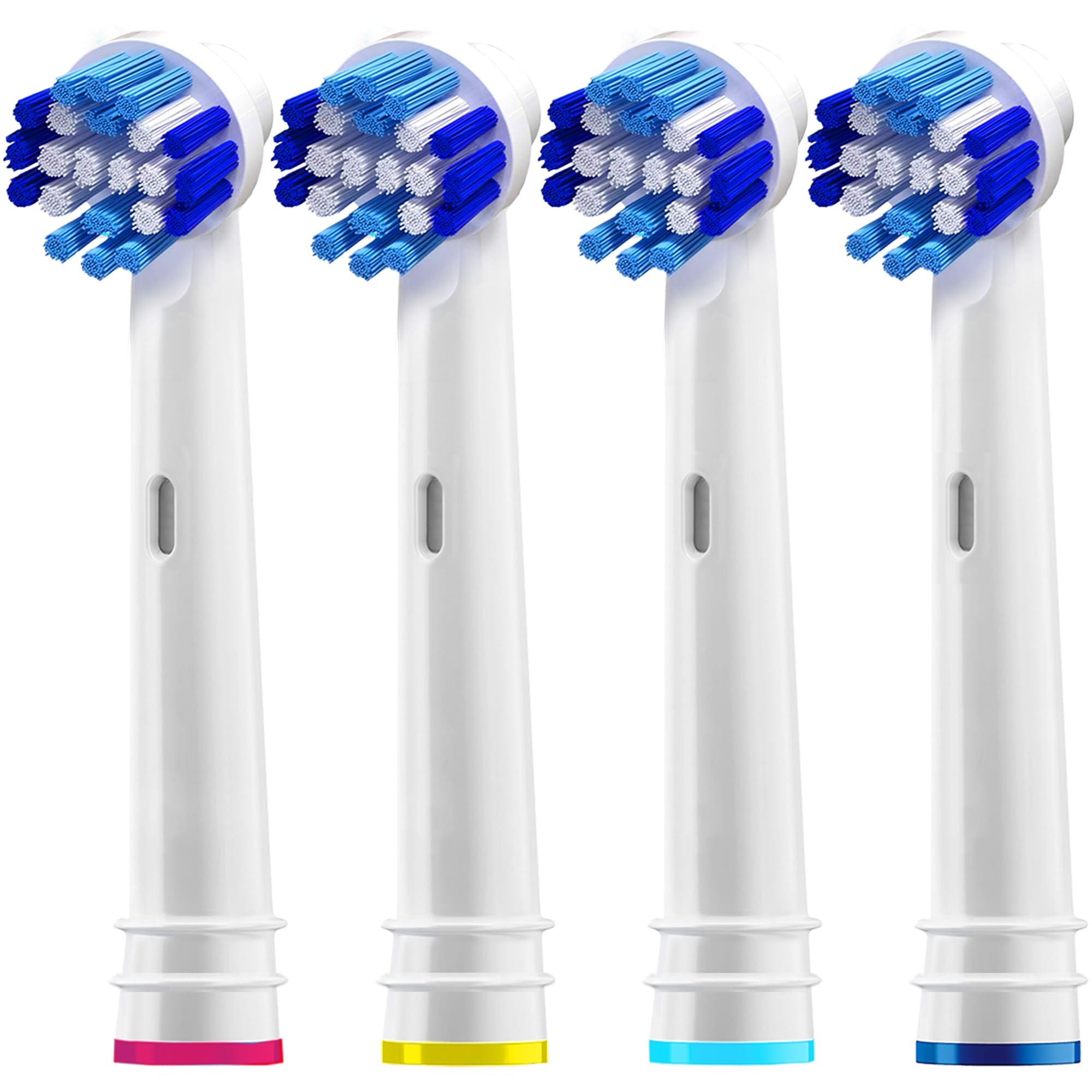 Alayna Replacement Toothbrush Heads Compatible with Oral B Braun- Pack of 4 Professional Electric Toothbrush Heads- Precision Refills for Oral-b 7000, Clean, OralB Pro 1000, 9600, 500, 3000, 8000, Plus!