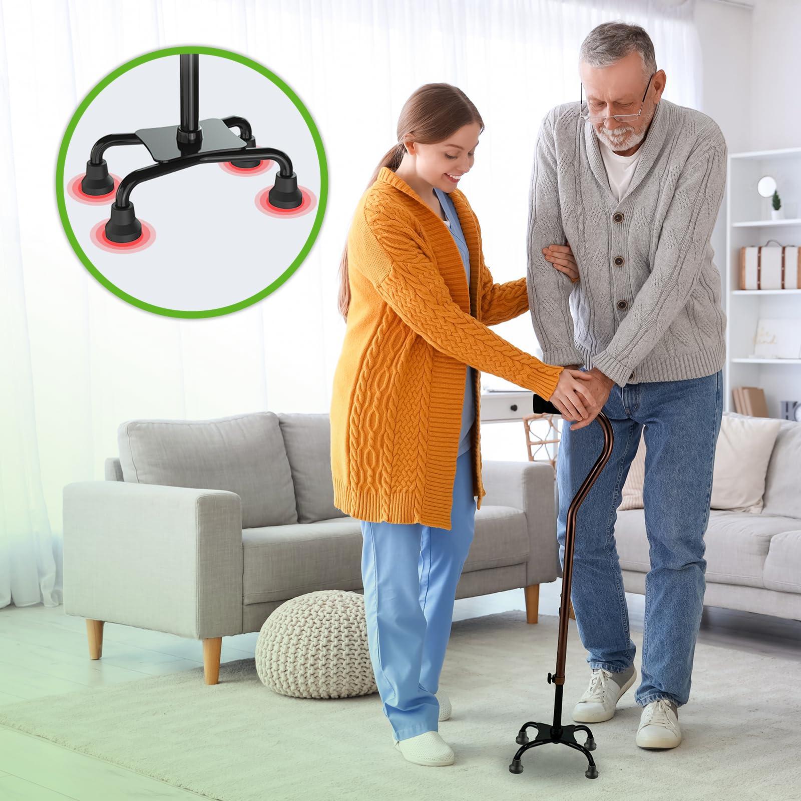 MFE MFE Quad Crutch Tips, 8pcs 13 mm Non-Slip Rubber Walking Cane Tips Replacement Rubber Cane Crutch Feet for 1/2 Inch Diameter Standard Walking and Standing Stick Accessory, Black