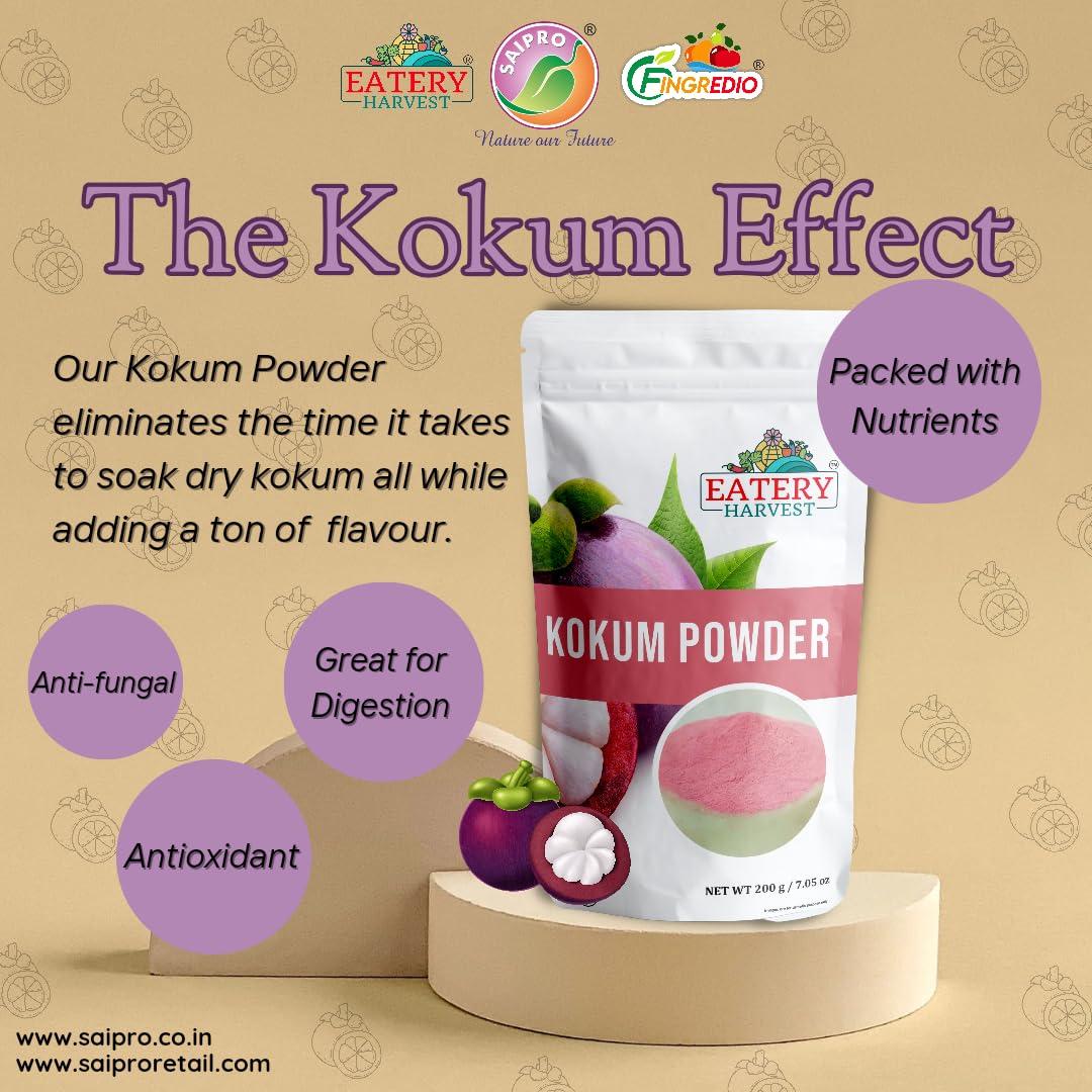 EATERY HARVEST EATERY HARVEST by Saipro Kokum Powder 200 Gm For Soups, Juices, Curries, Solkadhi, Beverages All Natural, No Preservatives