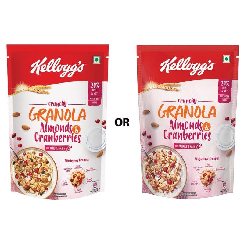Kellogg's Kellogg\'s Combo, Kellogg\'s Crunchy Granola Almonds and Cranberries 460g and Kellogg\'s Crunchy Granola Honey, Almonds, Strawberries & Pumpkin Seeds, 450 g