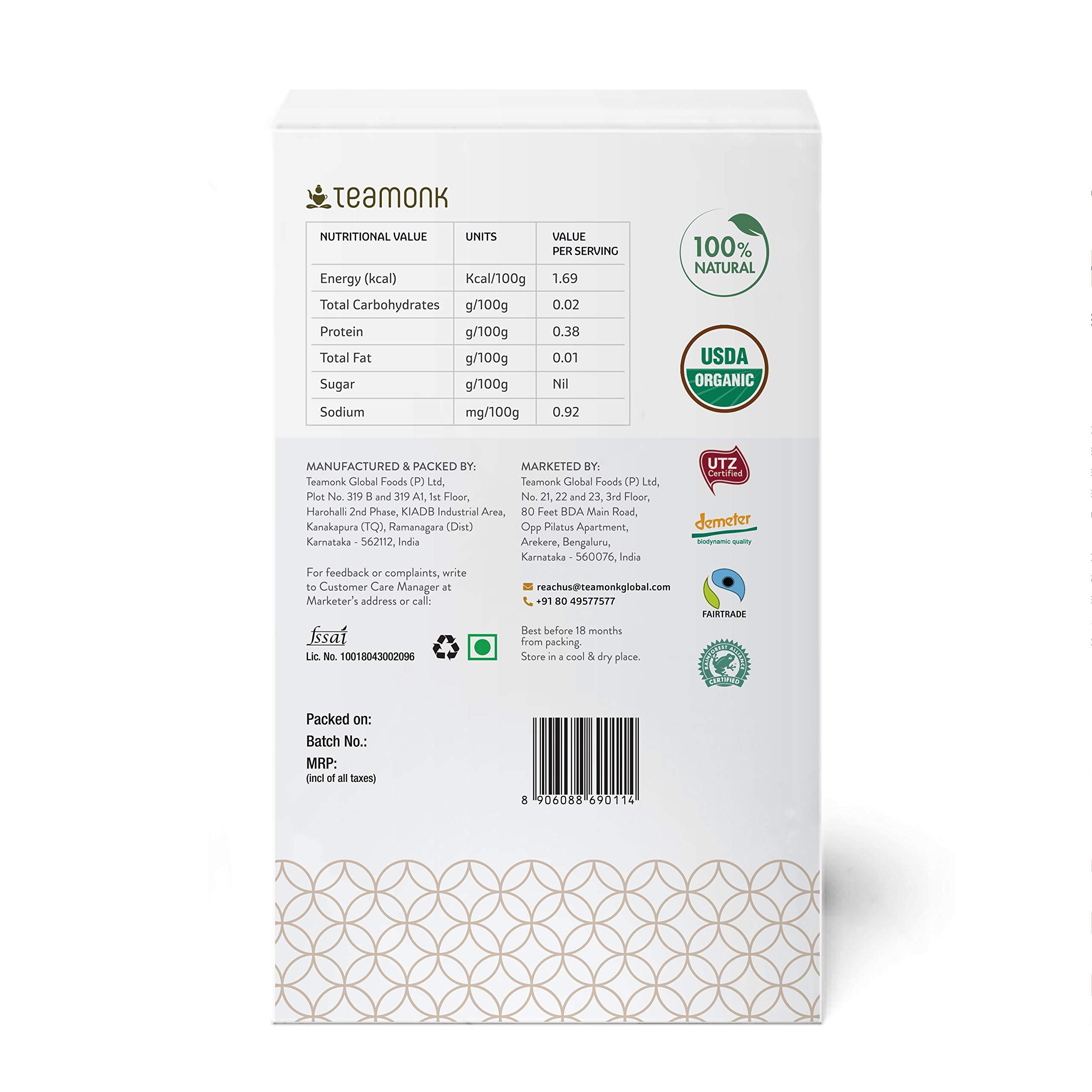 Teamonk Teamonk - Tapas Oolong Tea Leaves 150g (Makes 75 Cups) | USDA Certified Organic Darjeeling Tea | Pure and Herbal Tea | Promotes Overall Wellbeing | No Oils, Artificial Aroma, or Taste Enhancers