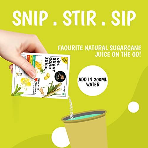 Foodio.fit Foodio.fit Sugarcane Juice Premix Powder Sachets - 3 Packs | Dried Sugarcane Juice Pouch| Ganne ka Juice - 90G