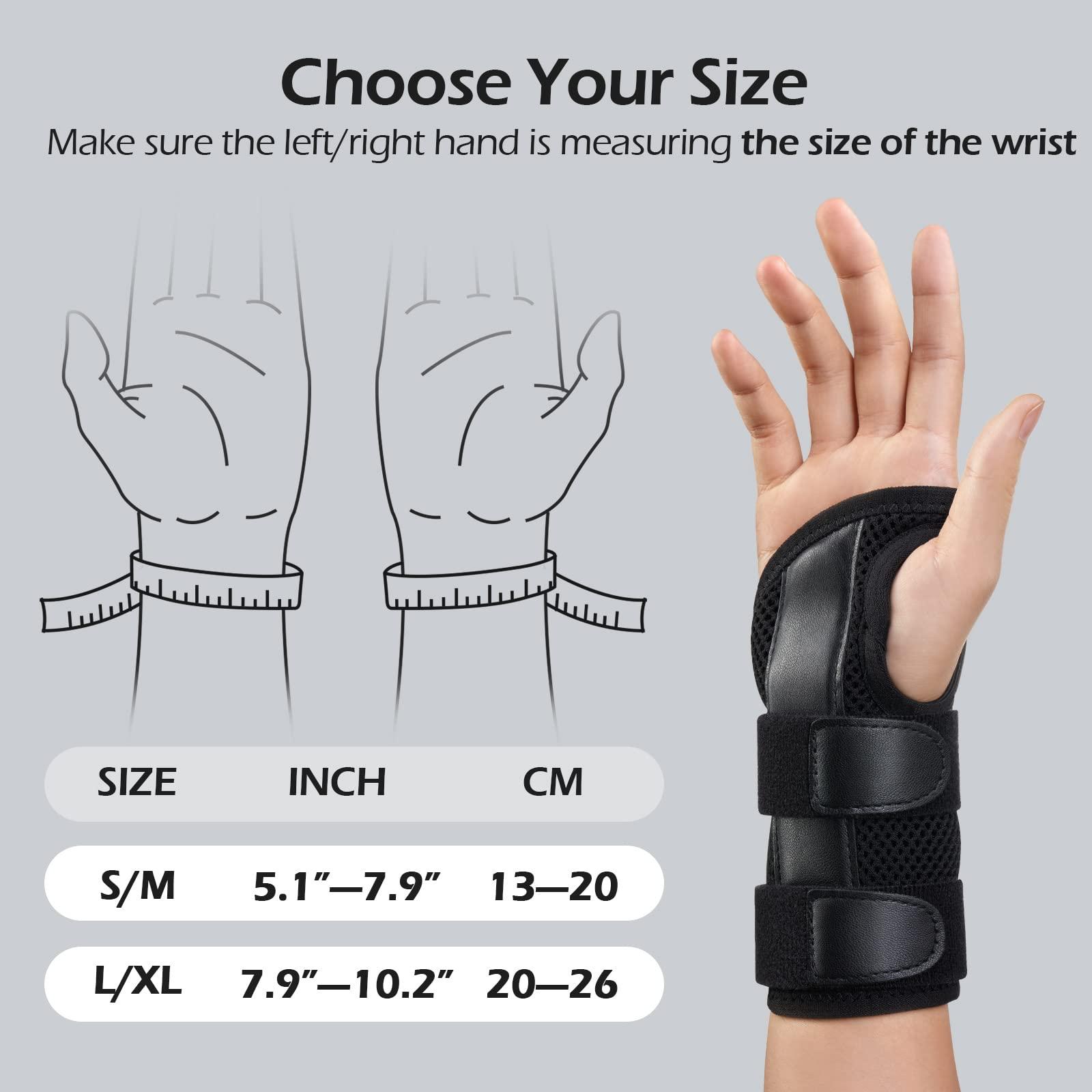 FREETOO FREETOO Wrist Brace for Carpal Tunnel Relief Night Support , Maximum Support Hand Brace with 3 Stays for Women Men , Adjustable Wrist Support Splint for Right Left Hands for Tendonitis, Arthritis , Sprains,Black