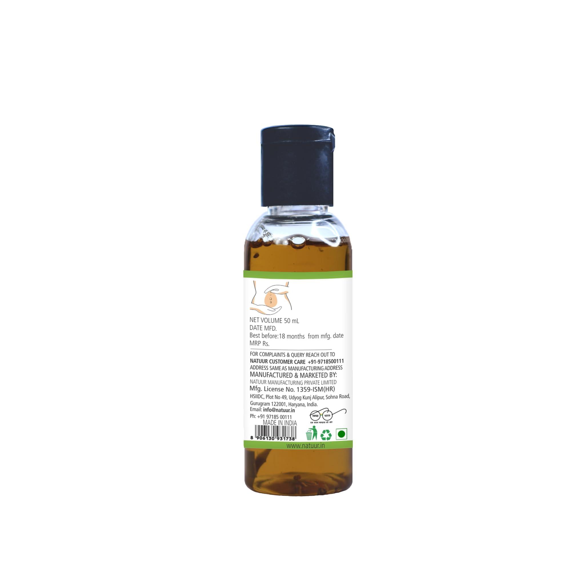 NATUUR NATUUR - Belly Button Oil - 50ml | Beautiful & Glowing Skin | Natural Ingredients | Suitable for All Skin Types | Brightens Skin | Provides Natural Glow| Safe & Gentle Skincare, Vegan and plant based