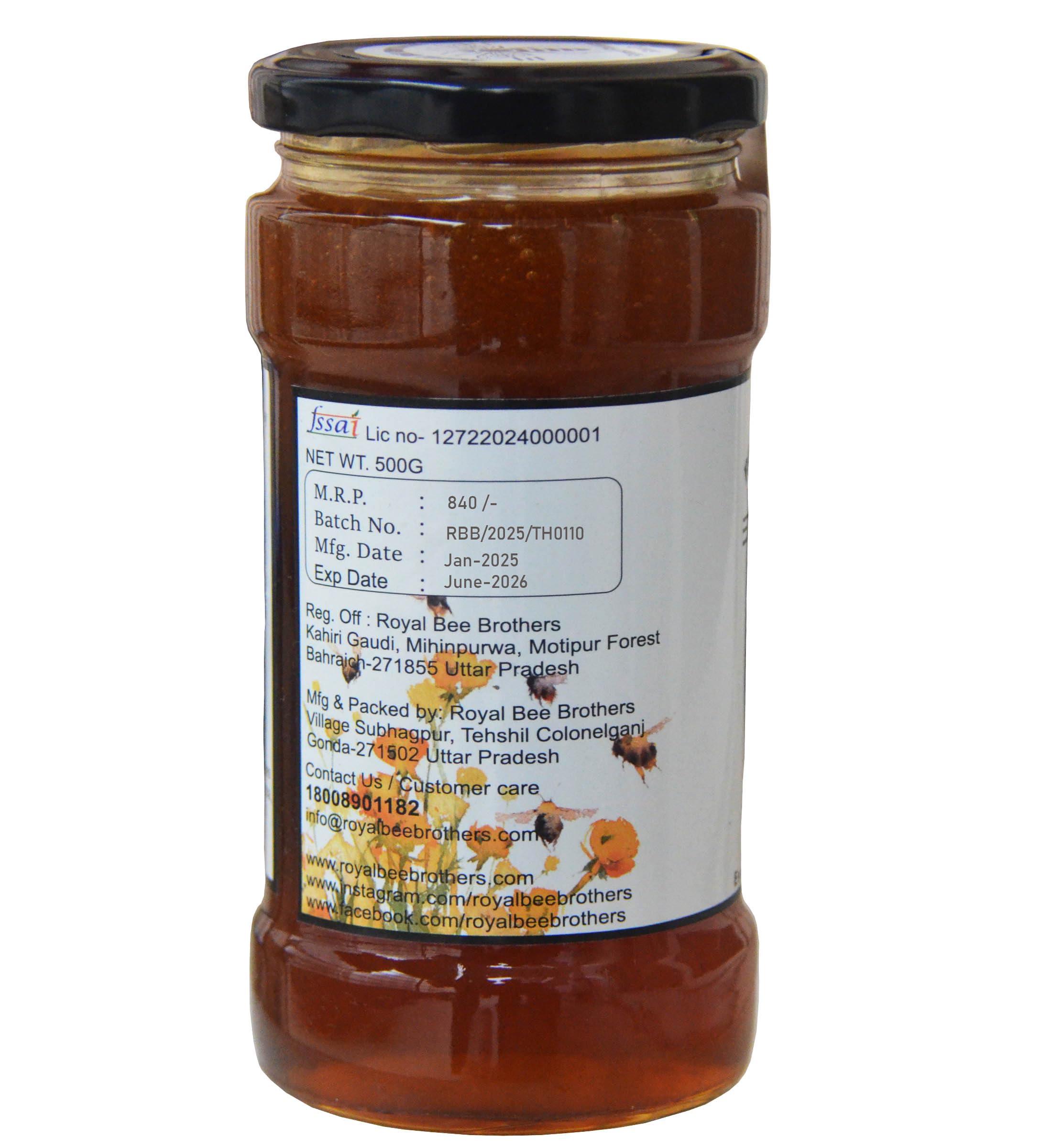 Royal Bee Brothers Royal Bee Brothers | Tribal Natural Forest Honey | Produce of Wild Honey Bees | 100% Raw, Unprocessed, Unheated, Unfiltered, No Chemical, No Adulteration | 250 g
