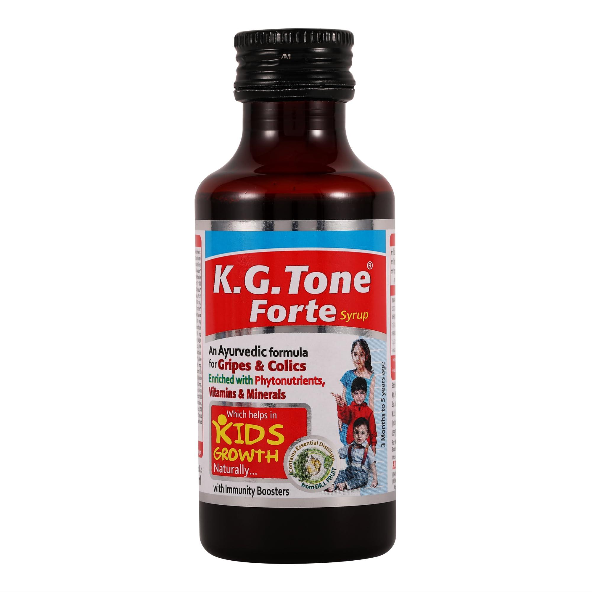 AIMIL AIMIL K.G. Tone Forte Syrup - 100ml (Pack of 6) | Herbal Syrup for Natural Kids Growth and Immunity | For Healthy Development of Teeth, Bones and Muscles | Ayurvedic Formula for Gripes & Colics