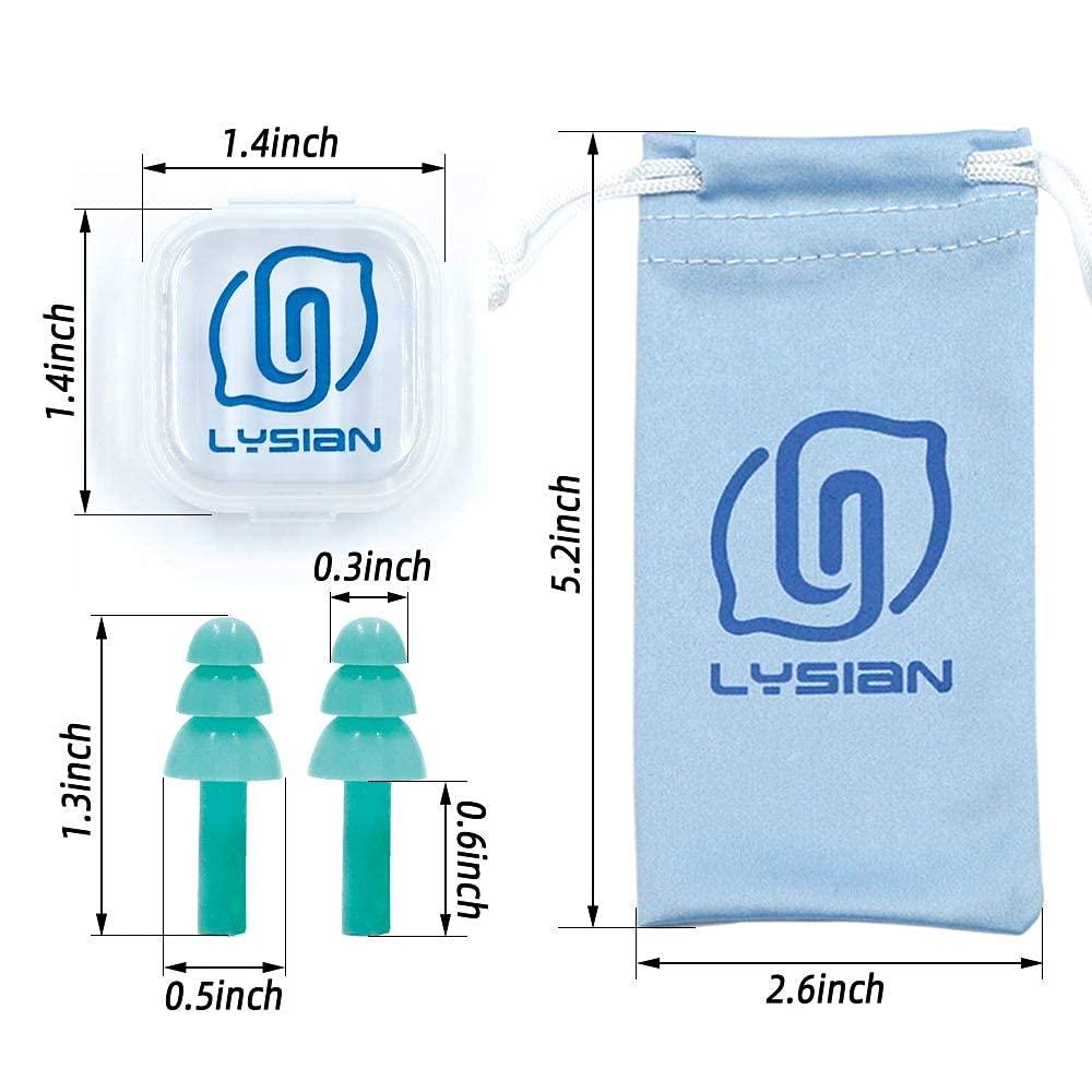 LYSIAN LYSIAN Ear Plugs For Sleeping Swimming Shooting - Silicone Noise Cancelling Earplugs 3 Pairs Individually Wrapped 32Db Highest Nrr