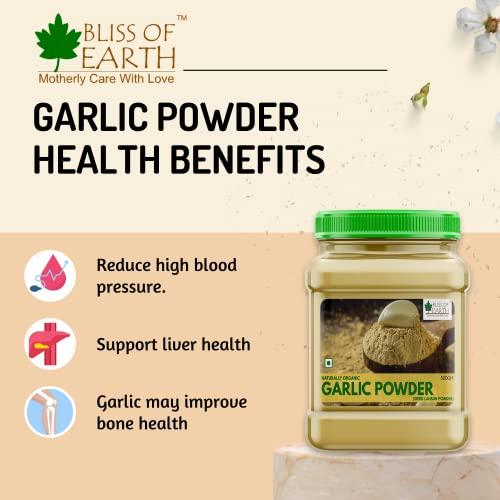 BLISS OF EARTH 2x1kg Naturally Organic Garlic Powder Dried For Cooking Pack Of 2