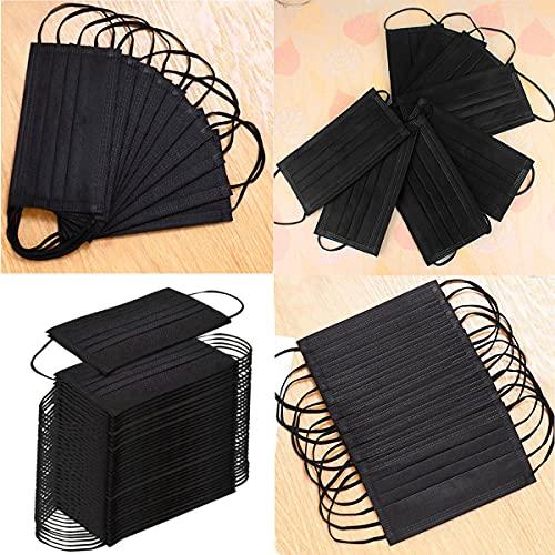 NNPCBT NNPCBT Nonwoven Fabric, Women 100Pcs 3 Ply Black Disposable Face Mask Filter Protection Face Masks