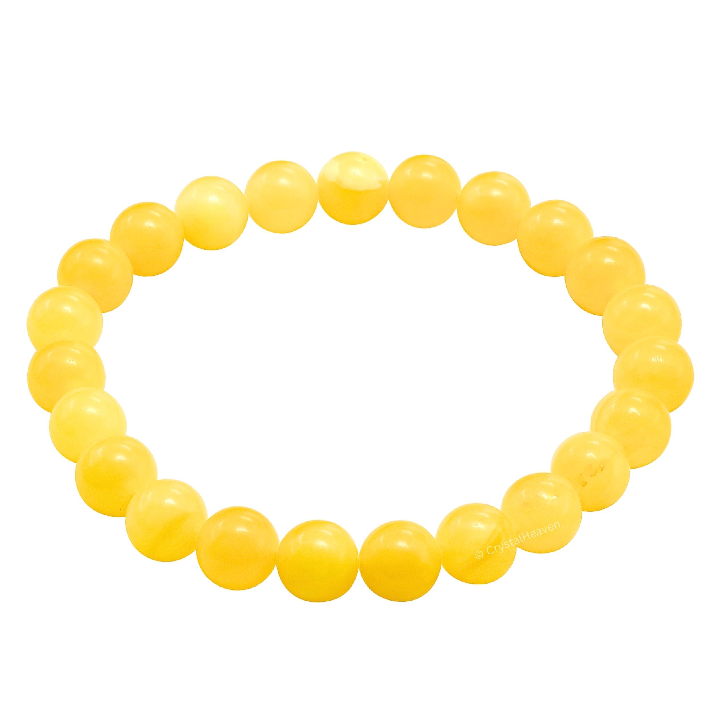 Crystal Heaven Certified Yellow Calcite Bracelet for Women Men with Healing Crystal and Reiki Stone - Beautiful Gemstone Beaded Bracelet for Balance, Harmony & Positive Energy