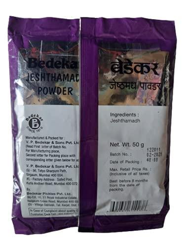 Generic Jeshthamadh Powder - 150 Grams Bedekar (50grams x 3 Packs) - Mulethi Powder - Liquorice Root Powder -