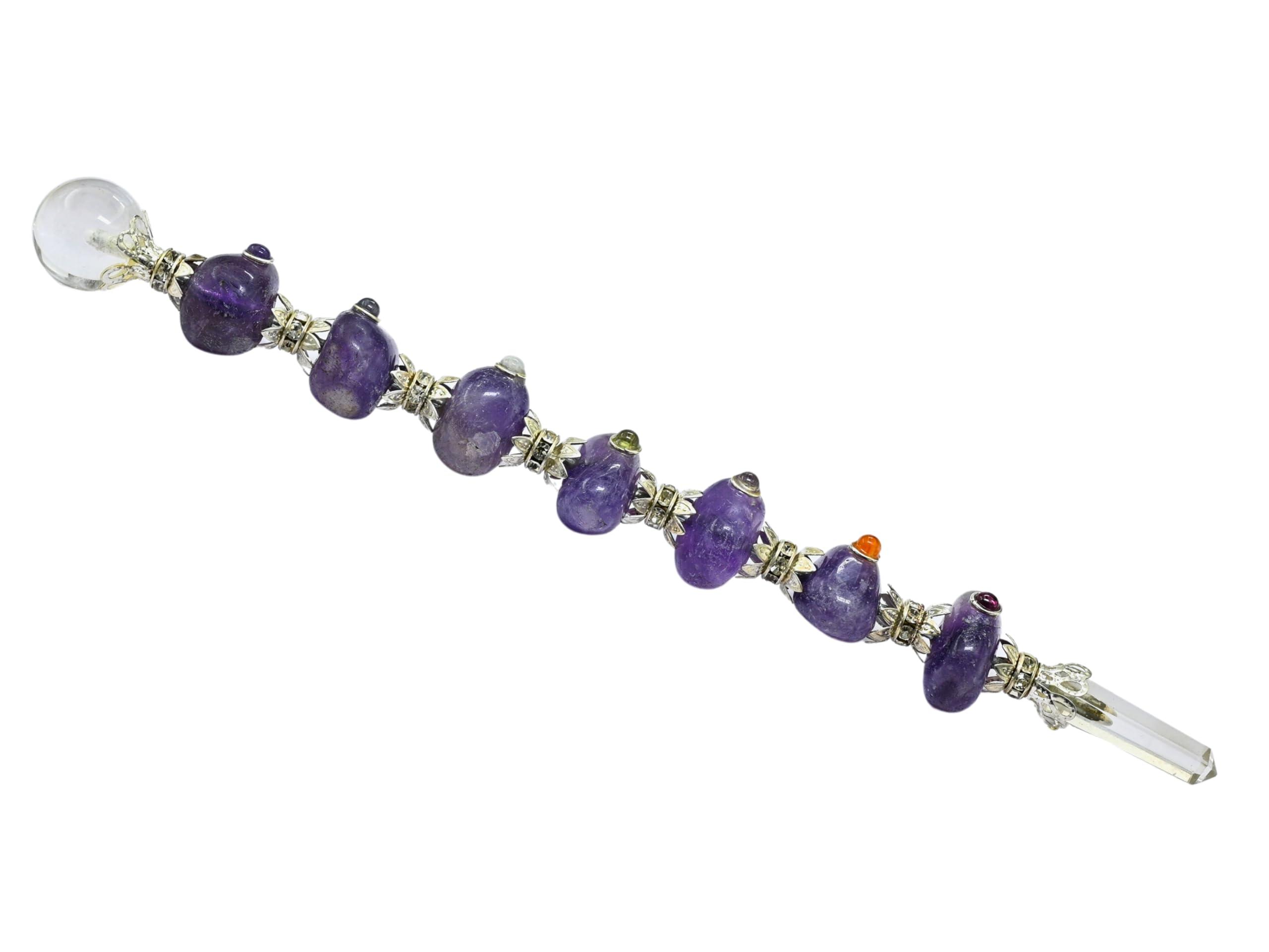Crystal Heaven Crystal Heaven Certified Chakra Wand Healing Crystal Wands-Amethyst Tumbled Stones Crystal Wand For Meditation,Healing,Yoga,Magic And More-Crystals And Healing Stones Gift