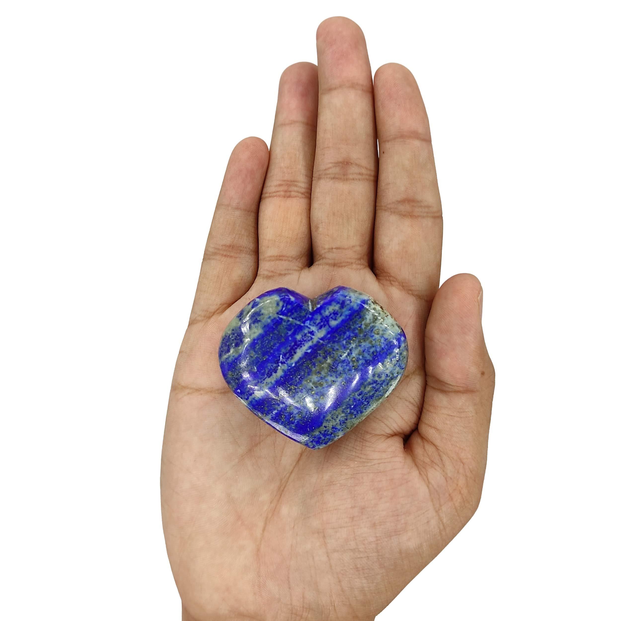 Plus Value Plus Value Lapis Lazuli Heart Lajward Lajwart Stone for Purify Your Mind - Feng Shui Reiki Healing Crystal (80 to 100 Grams)