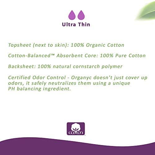 Organyc Organyc 100% Organic Cotton Light Incontinence Liners for Bladder Leakage Control, FSA/HSA Eligible, Ultra Thin, Light Flow, 24 Count