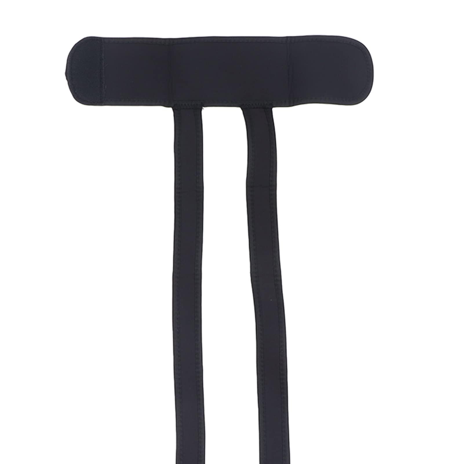 Luroze Wheelchair Safety Foot Strap 35x70cm Hand Washable Wheelchair Foot Strap Black Color Fixed Outdoors