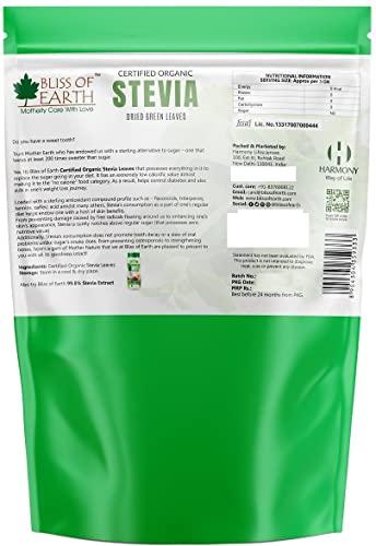 BLISS OF EARTH Bliss of Earth Organic Stevia Leaves Dried, Natural & Sugarfree, Best Taste, 2X100GM