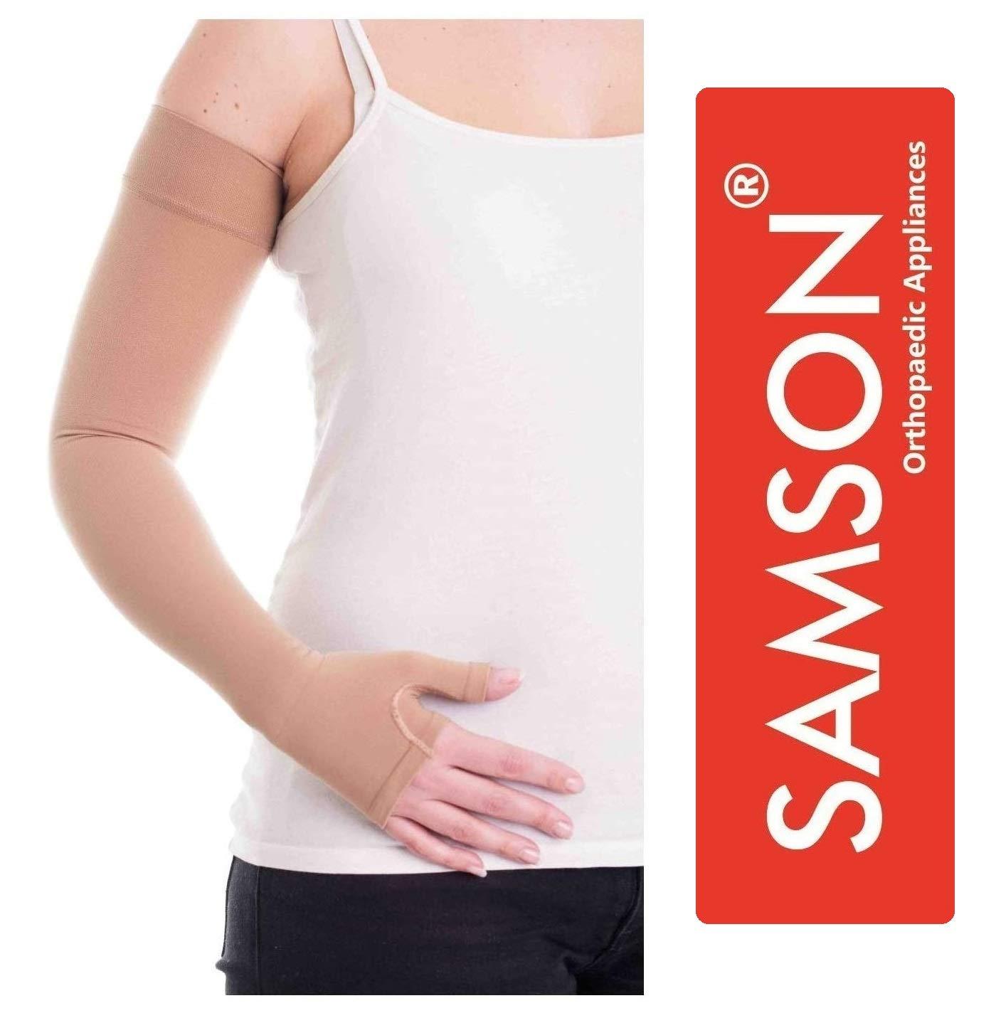 Samson Samson Lymphedema Arm Sleeve (Single) - Compression Stocking Recommended by Doctors, For Post-Mastecomy & Lymphoedema of Hand and Arm, Extra-Firm Graduated Compression (For Women & Men) (Size : Small)