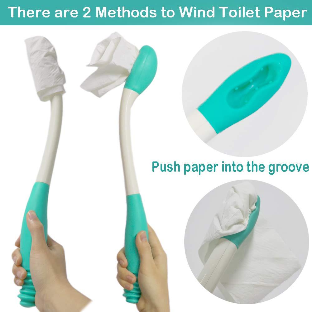 amonfine Toilet Aid Wiper Self Assist Bathroom Bottom Butt Wipe Helper Wand Long Reach Comfort Wipe Tool Paper Tissue for Pregnant After Surgery Seniors Arm Handicap Bariatric