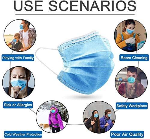 NightCare 3 Ply Disposable Face Mask Universal Breathable & Comfortable Non Surgical Safety Mask with Earloop & Nose Pin (100 Pcs)