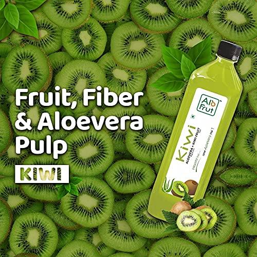 ALO FRUT ALO FRUT Kiwi Aloevera Chunks & Juice 200Ml (Pack Of 48) - 1 Case | Fruit Juice Mai Aloevera Chunks | Healthy Hai Isme Aloevera Hai | Ready To Serve Drink