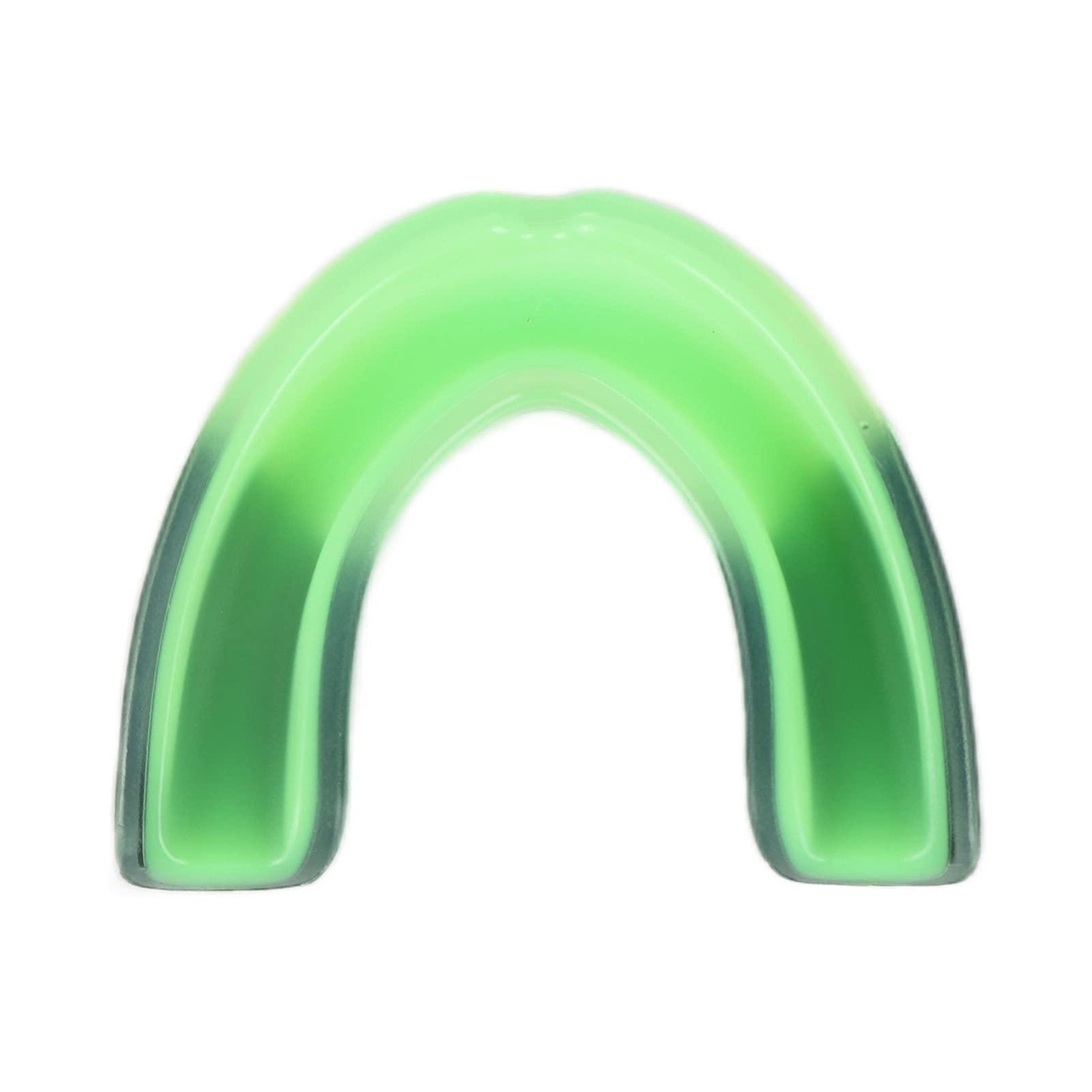 CUYT Flavored Mouth Guard, Protect Cheeks Mouth Guard for Lacrosse for Boxing for Basketball for Hockey(Green black)