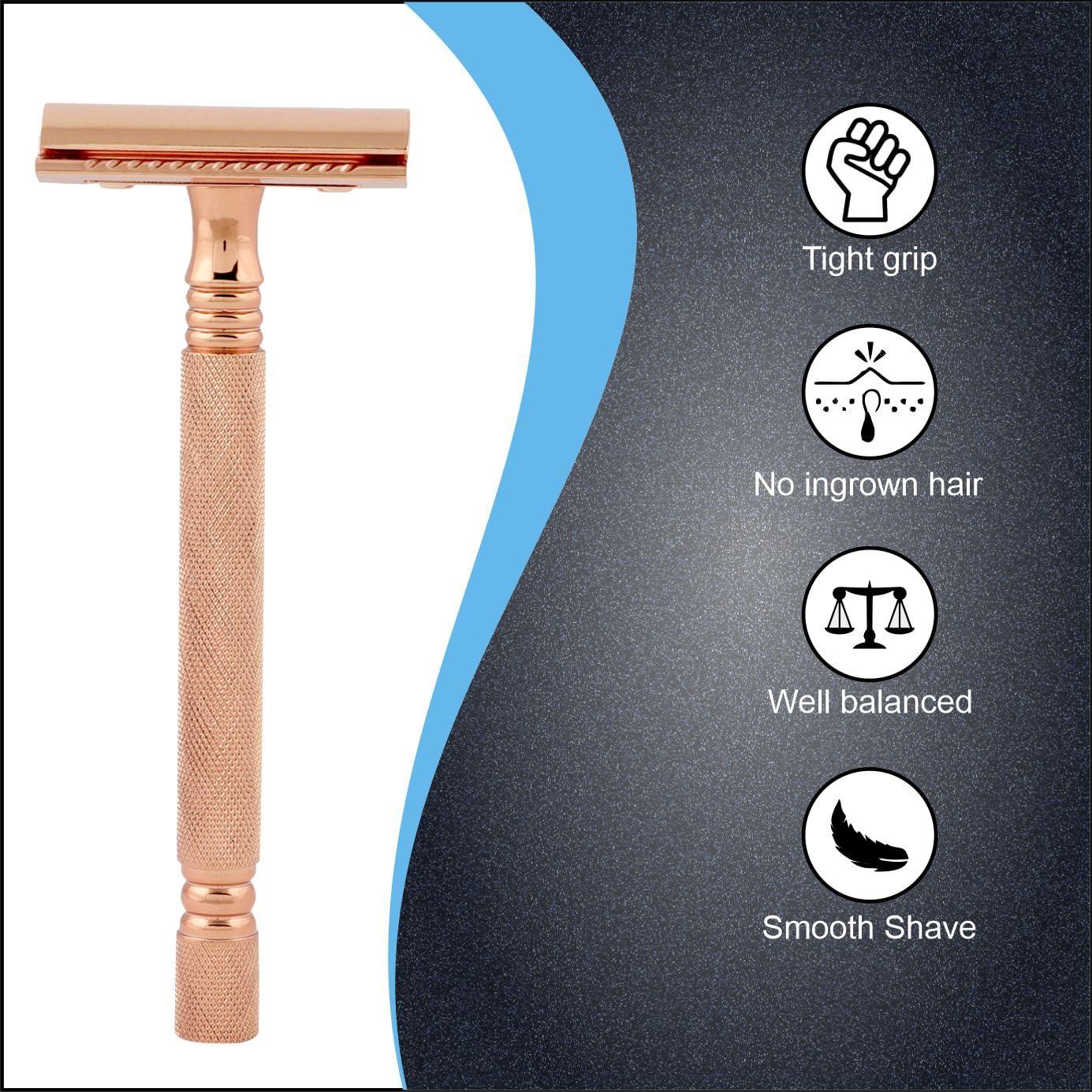 PEARL Pearl Shaving Double Edge Safety Razor (SS-01 Mellow Apricot) - Best Shaving Razor for Men | Classic & Traditional shaving Kit for Men | Premium blade razors | Eid gift options