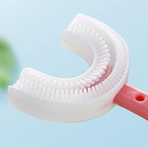 XENON VENTURE Xenon Venture soft bristle silicone toothbrush for kids with grip handle,manual curve u shape mouth cleaning toothbrush for children whitening teeth(2pcs/small)