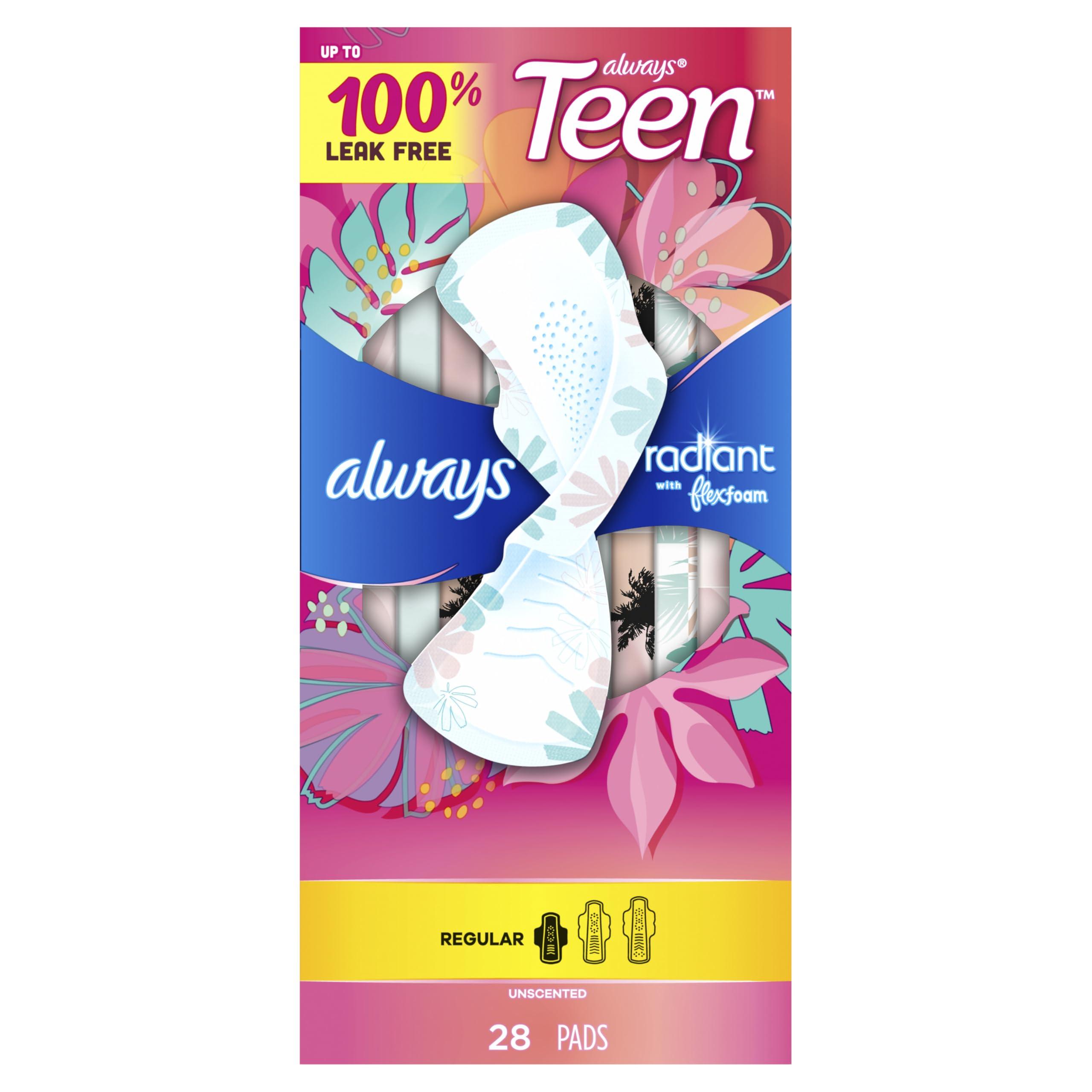 Always Always Totally Teen Radiant Infinity Pads 28 Count